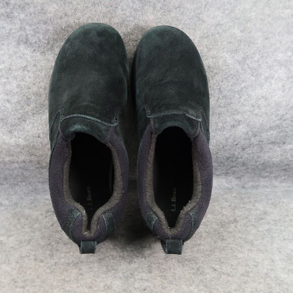 LL Bean Shoes Womens 7 Slip On Moc Insulated Comfort Leather Arctic Grip Black - Picture 7 of 15